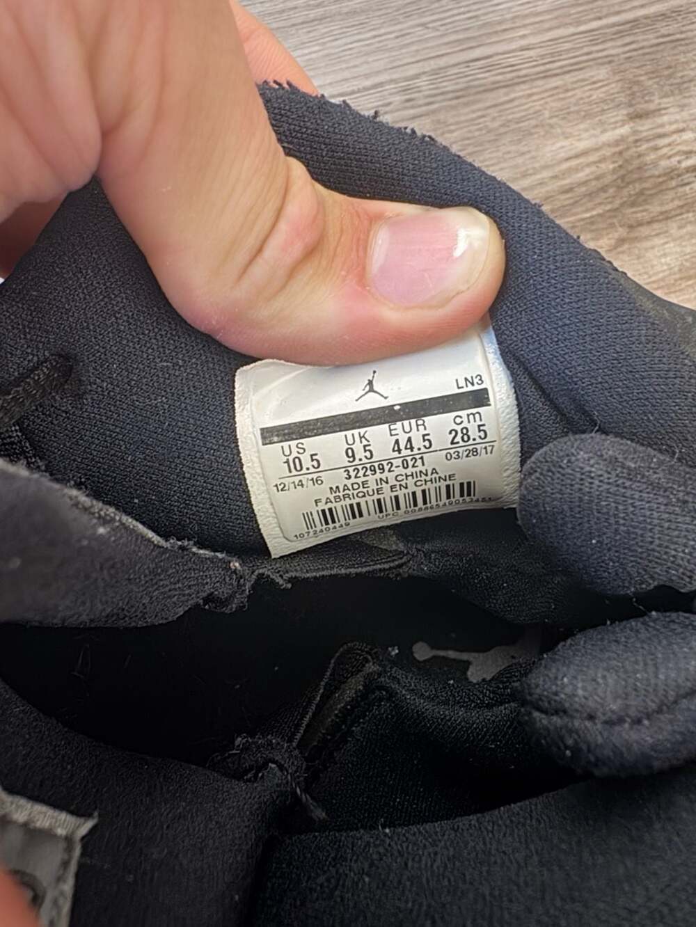 Jordan 6 Rings Black and Tan Sneakers - Picture 9 of 10